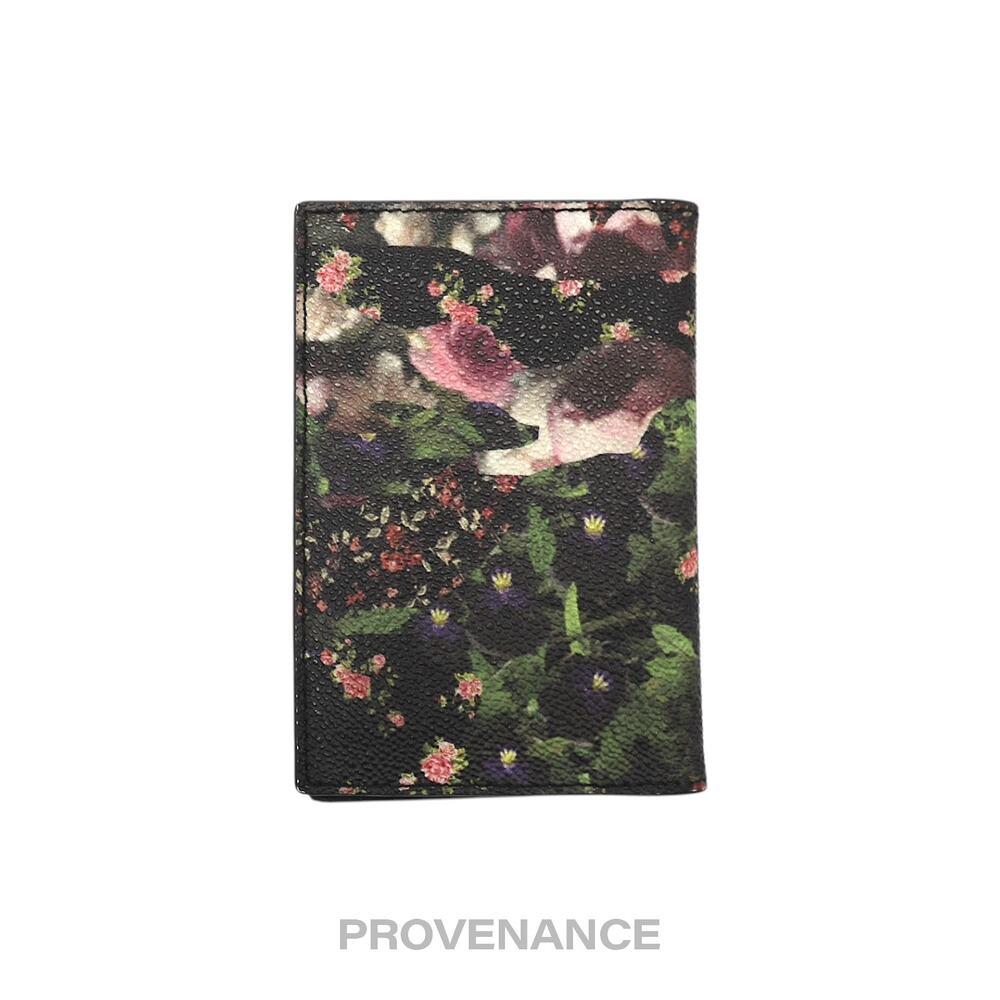 🔴 Givenchy Card Holder Wallet - Floral Black Leather - Picture 2 of 5